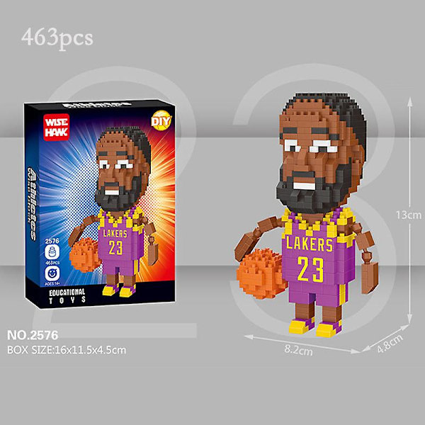 Mini Byggeklodser Basketball Stjerne Dukke Model Dekor DIY Basketball Spiller Bevægelig Dukke Samlet Mursten Børns Legetøj Gave db 2576 No box