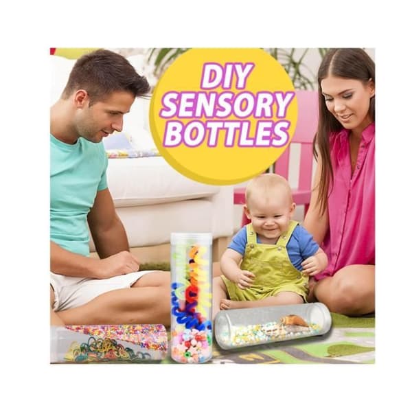 Sensoriska flaskor - DIY - Spädbarn & barn - Visuell stimulans - Kognitiv utveckling - 1 till 3 år[YJD]