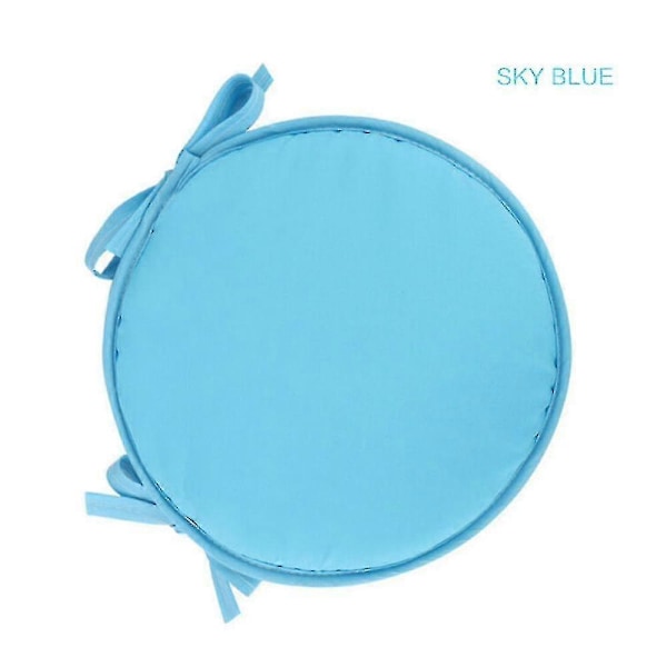 30 cm blød rund stolhynde sædehynder med stropper til fastbinding [DB] Sky Blue 30cm