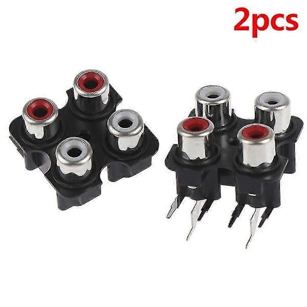 DB 2kpl 4-tie 6-nastainen Rca Naaras Audio Video Pistoke Av Konsentrinen Liitin as shown