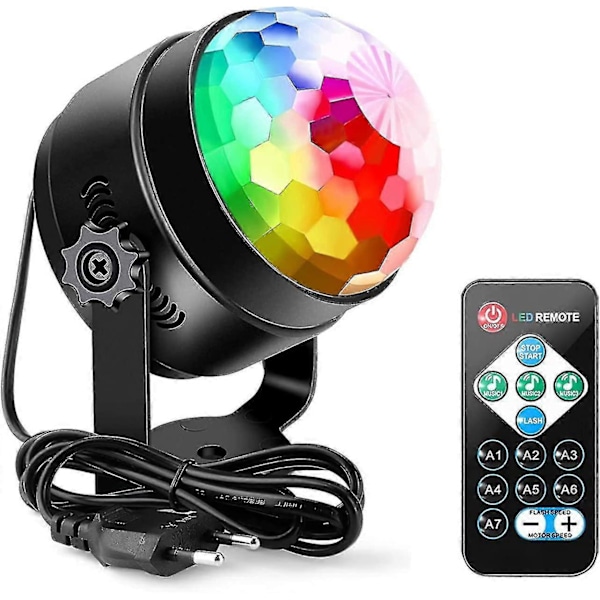 Diskokule 360 Roterende Led Party Lampe Musikkaktivert Disco db