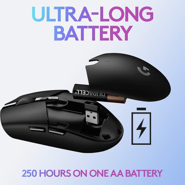 G305 LIGHTSPEED Trådløs Spillmus, Hero 12K Sensor, 12 000 DPI, Lett, 6 Programmerbare Knapper, 250t Batterilevetid [Db]