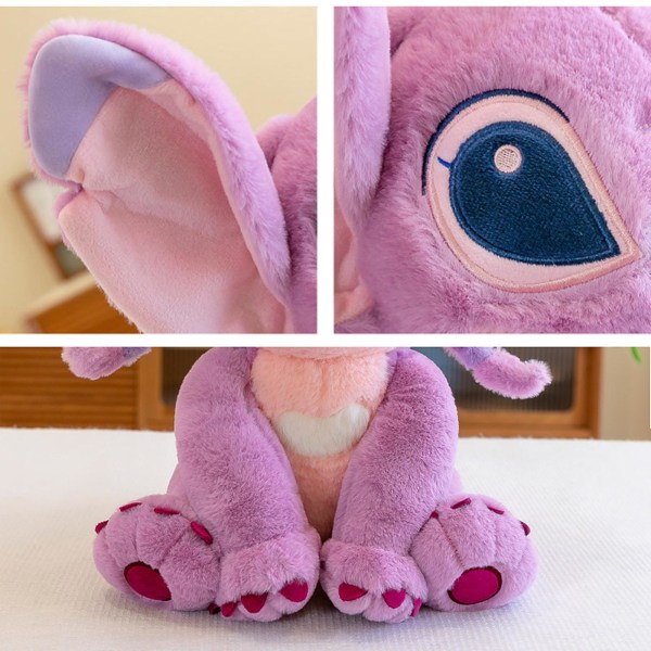 Lilo & Stitch Bean Plush Angel Leksak Fylld Djur Alien Dockleksak För Fans Barn Present [DB] 12 Inches