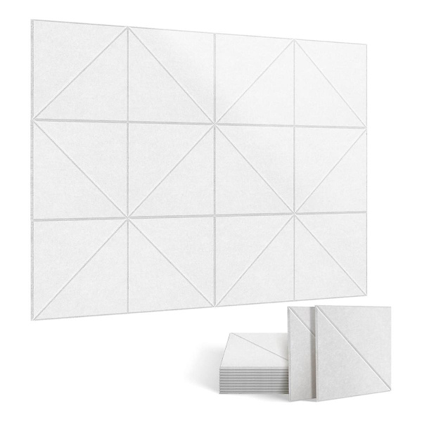 12-pack akustikpaneler, 12 x 12 tum dekorativa ljudisoleringspaneler, vägg- och takakustikpaneler