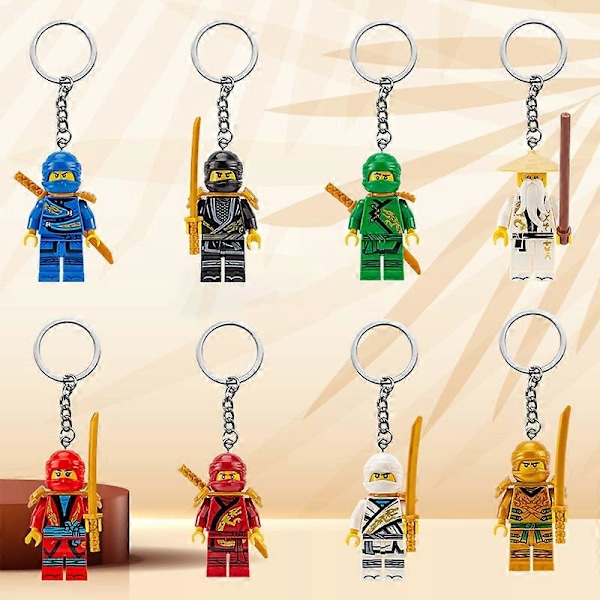 12 stk Minifigur Byggeklodser Nøglering Vedhæng Børn Samle Model Nøglering [DB] onesize