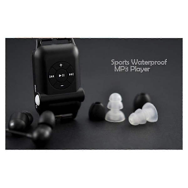 Mp3 för Simning Vattentät Mp3-spelare Med Hörlurar Fm Mp3 För Surfing Bärbar Typ Hörlursklämma [DB]