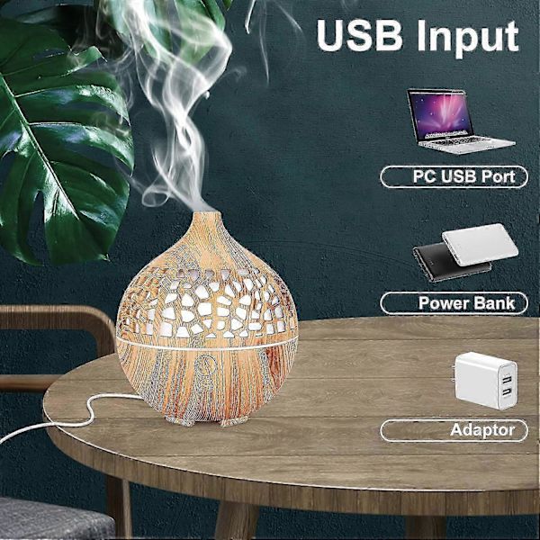 180 ml æterisk olie diffuser USB ultralyd aromaterapi duftspreder luftfugter med 7 LED farvelys aroma diffuser til soveværelse Sp [DB]