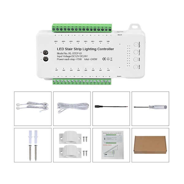 Led Trappe Lys Controller Dæmpbar Stigebelysning Automatisk Bevægelse Se  [dB} 16 Channels