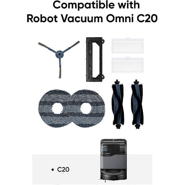 Varaosat ja tarvikkeet Eufy Omni C20 -robotti-imurin pääsivuharjalle ja moppiliinasuodattimelle [DB] As Shown