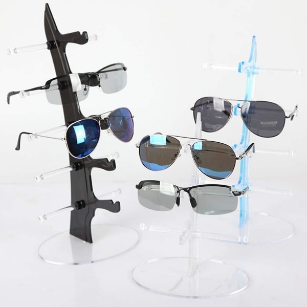 Brilleholder Sejlbådsform Akryl Brille Display Stande Solbriller Display Stand Rack Brilleholder Hylde 5 plads (1 stk sort)