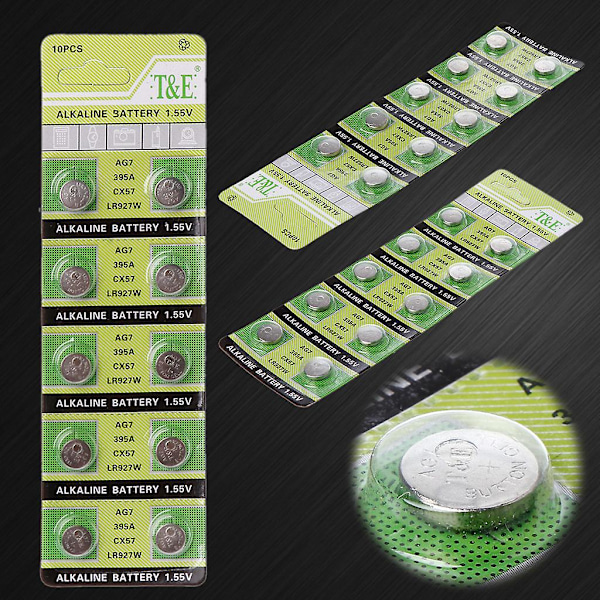 10 st Cell Coin Alkaline Batteri Ag7 1.55v Knappcell LR927 För Klocka [DB]