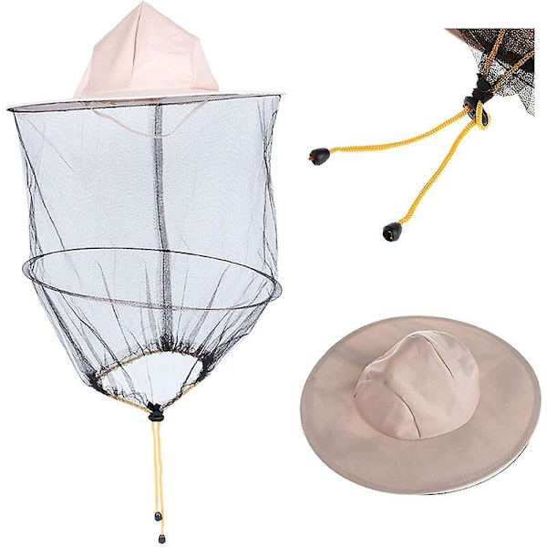 Insektnet Biavl Hat Med Slør Mod Myg Insekter Myg Hoved Net Hat Anti Myg Bi Insekt Biavl Mesh Hat Biavl Cowboy Hat,