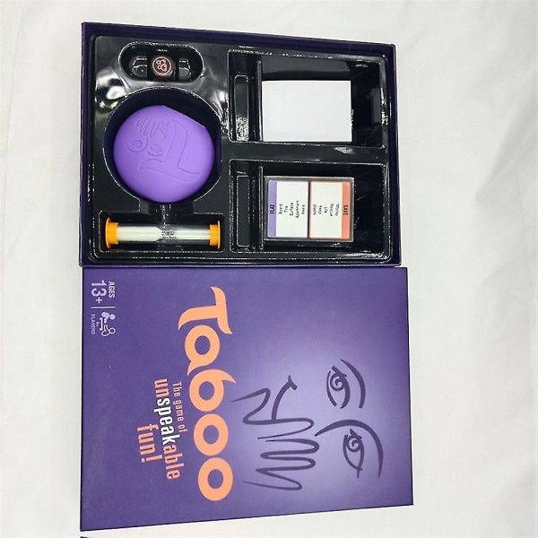 Tabu-spilkortsæt med timeglas Forfærdelige sandheder Hilarious Dares-spil til feriefest [DB] Purple
