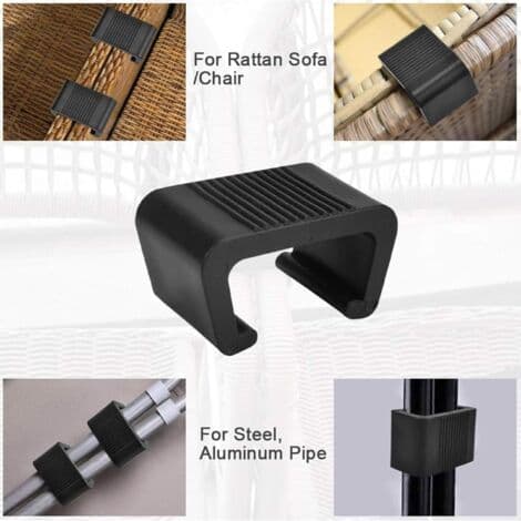 Set med 10 extra starka polyrattan trädgårdsmöbelkopplingar - Trädgårdsmöbelklämmor - Polyrattan - 5,25 cm[DB]