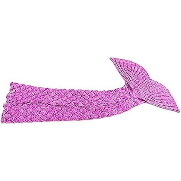 Mmermaid haletæppe til piger, havfrue sovepose til børn, håndvævet havfrue haletæppe (skala Pink)