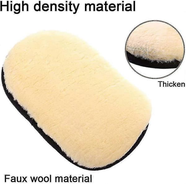 Imitert Ull Bilvaskhansker 4 Sett Bilvask Svamp Mikrofiber db
