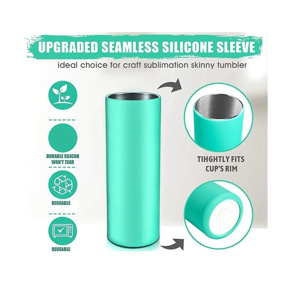Silikonhylsa Sublimation Band Kit - Använd till Skinny Raka Blanks Cups, Sublimation Accessories Wraps- 20 Oz
