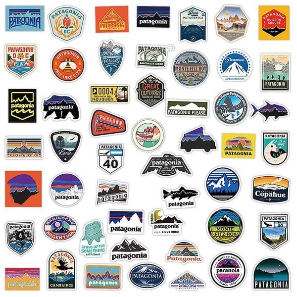 50 st/pack Patagonia Stickers Graffiti Laptop Bagage Hand Camping Landscape Stickers [DB] Multi-color 1 Pack