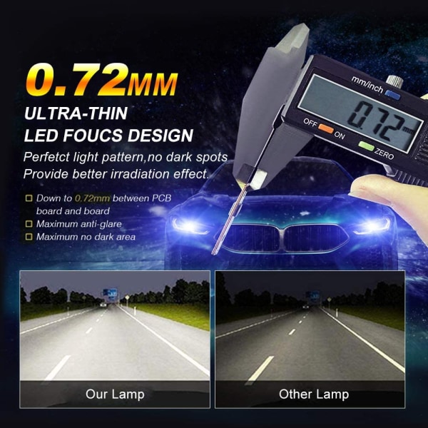 H4 LED-strålkastarlampor Halvljus 70W 16000LM 6500K Vit med fläkt Superljus vattentät bilstrålkastare Plug And Play Allt i ett konverteringssats