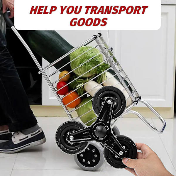 Opgraderet Heavy Duty Casters Vogn Trekant Hjul Indkøbsvogn Casters Trappe Klatring Vogn Hjul -ys [DB]