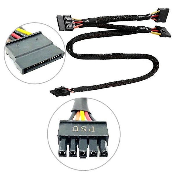 5Pin til 3 SATA Strømkabel 5Pin Hann til 3 SATA 15Pin Hunn Splitter Adapter [db]