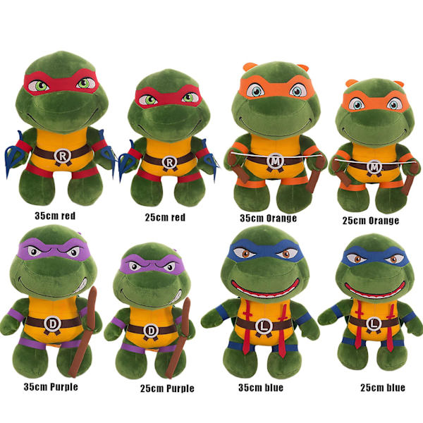 Teenage Mutant Ninja Turtles Plys Tmnt Leonardo Plysj Søde Skildpadde Plysdyr Dukke Til Børn DB Red 35cm