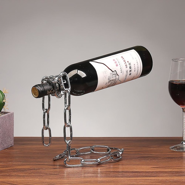 Creative vinflaskeholder opphengt jernkjede vinstativ