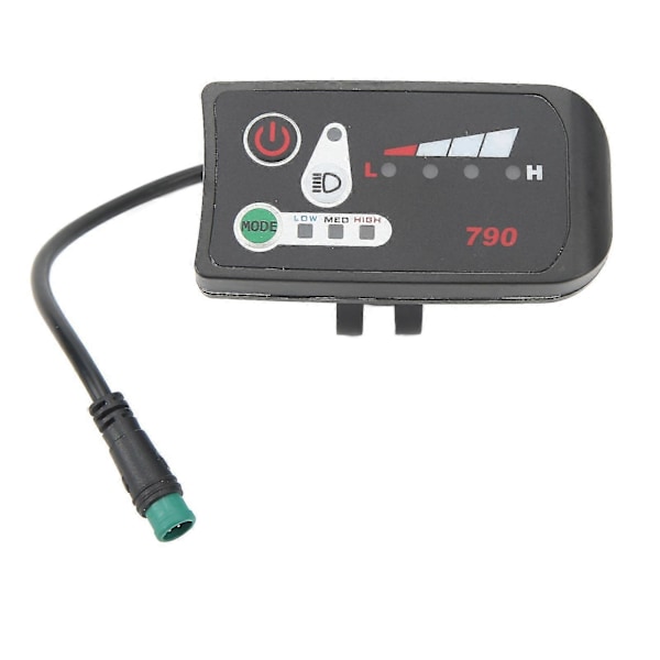 Elektrisk Cykel LED Strømdisplay Panel Elektrisk Cykel Modifikation Display Meter Med Vandtæt 5p Hanstik Til 22.2mm Styr [db] 24V