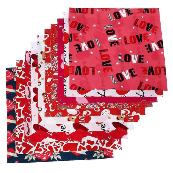 Valentinsdag Patchwork Stof DIY Håndværksstofsæt til Syning 30 Ark