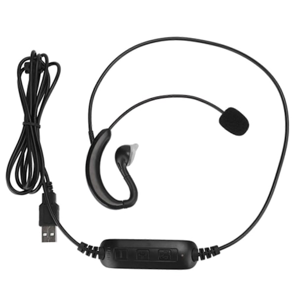 Ørekrog Headset USB Hovedtelefon Computer Notebook Tilbehør til Skype / QQ / MSN [DB]