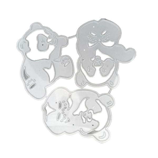 Animal Panda Metal Cutting Dies Gör själv hantverk Kolstål Präglingsmall Stencil Scrapbooking För kort Die Cuts Form