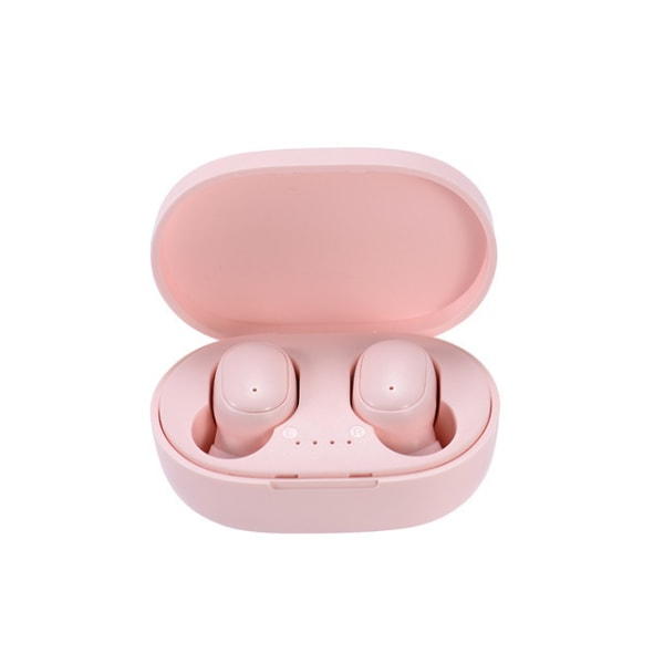 A6S TWS Bluetooth 5.1 trådlöst headset stereo sporthörlursmikrofon med smartphoneladdare (rosa)