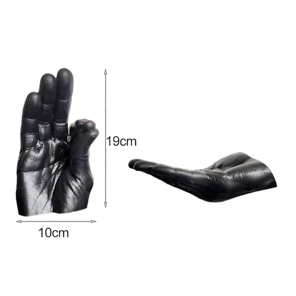 Rökelsepinnehållare med Askkopp i Resin, Handgest, Rökelsebrännare för Hem, Kontor, Meditation, Yoga, Avkoppling, Dekoration [DB] Brown