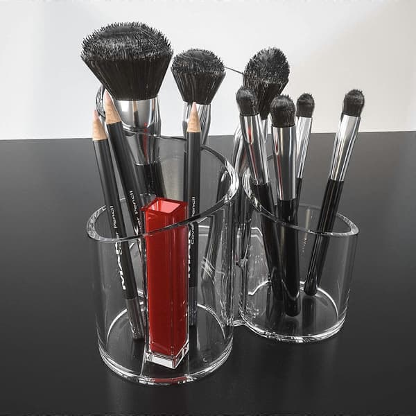 Makeup Børsteholder Organizer, 3 Slots Akryl Makeup Børste Organizer [DB]