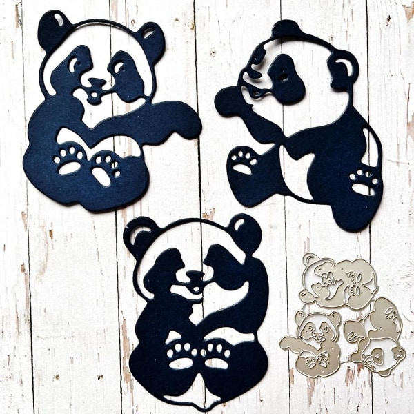 Animal Panda Metal Cutting Dies Gjør-det-selv-håndverk Karbonstål Pregemal Stencil Scrapbooking For Card Die Cuts Mold