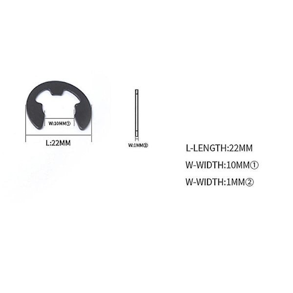 E-clips sæt i kulstofstål, låsering, opbevaringsboks 260x assorteret 2 til 12 mm db