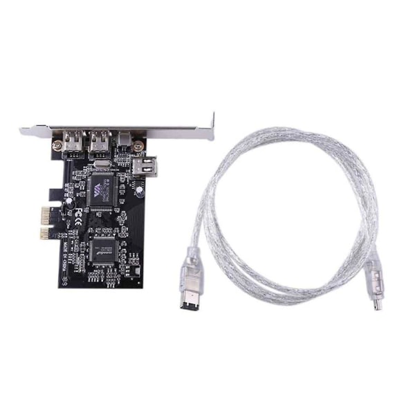 Pcie 4 port (3x 6pin+1x 4pin) Firewire 800 Ieee 1394 adapterkort høyhastighets 800mbps gratis 6pins til 4