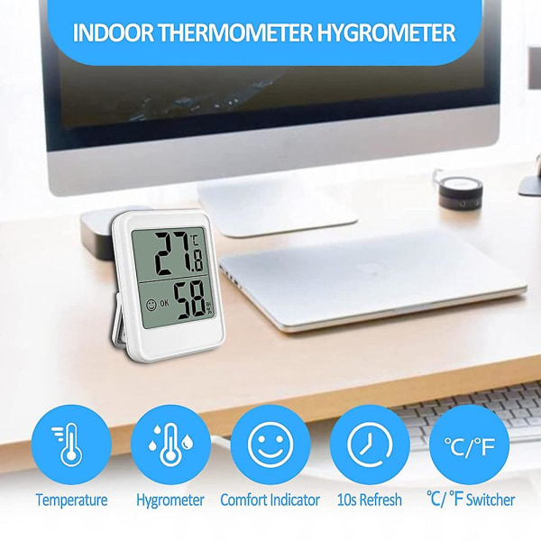 Termometer Hygrometer Innendørs Hygrometer Digitalt Termometer Mini Lcd Termometer Fuktighetsmåler