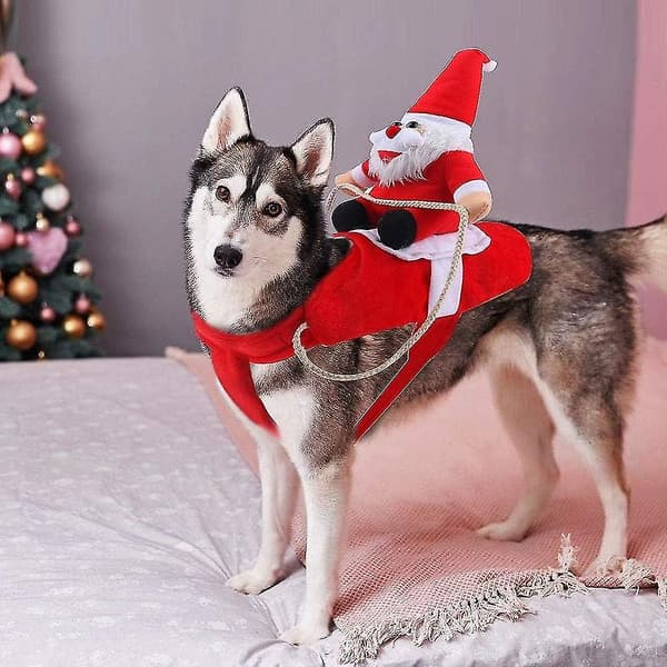 Juletøj til hunde, kreative julekostumer til hunde, julemandskostumer til katte og hunde