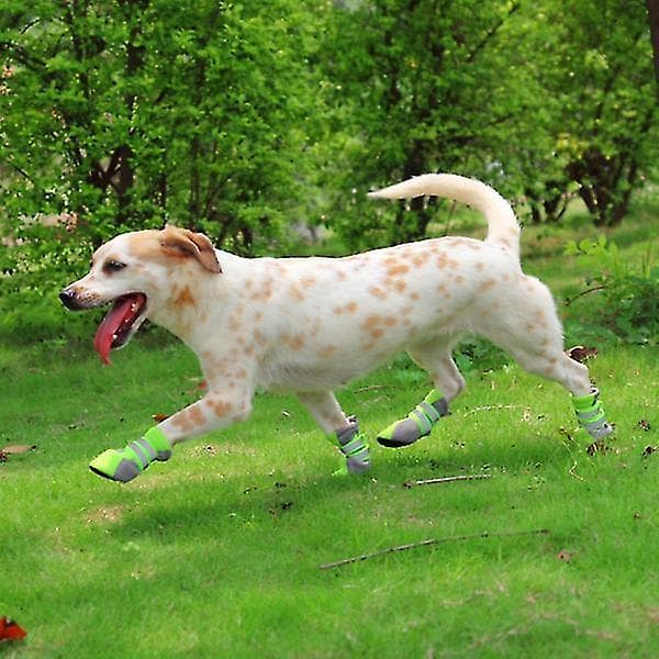 Sommer åndbare mesh-sko til små hunde med skridsikker sål, størrelse S (grøn)[DB]