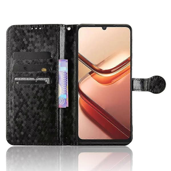 Honeycomb Dot Textur Läder Telefonfodral För Doogee Note 58 / Note 58 Pro [DB] Black