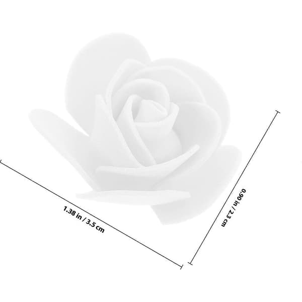 Mini falsk rose skumrosehode til dekorasjon 50 stk hvite kunstige blomster