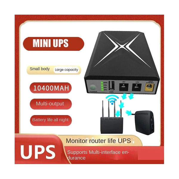 5v 9v 12v avbruddsfri strømforsyning Mini Ups Usb 10400mah/18w batteribackup for Wifi-ruter Cct