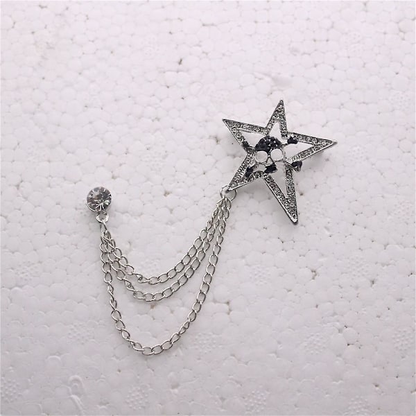 2 x Elegantti Blousin Paita Kauluskärjen Solki Pin Lapel Ketju Tupsu Clip Hopea DB