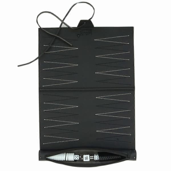 Foldbart Backgammon-brett med PU-lær sjakkbrett - Bærbar reisegave {DB}