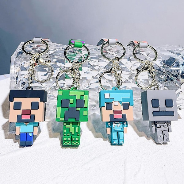 Uusi luovuus Oma maailma 3d hiekkalaatikkopeli avaimenperä Minecraft Pari avaimenperä Laukku riipus Cos toimintahahmo [DB] C