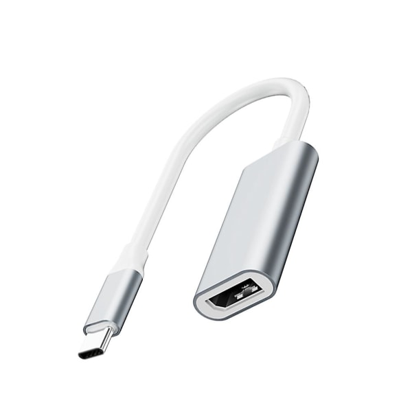 USB C till adapter, 4K@60Hz typ C till DP, för Pro 2016,,, XPS 15, Galaxy [DB] silver