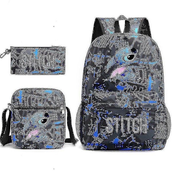 Lilo & Stitch Ryggsekk Tredelt Sett Skoleveske_y DB orchid