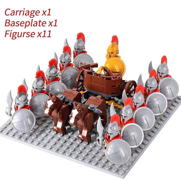 Medieval Knights mini Actionfigurer Byggeklodser Romersk Kæmpevogn Vogn Soldat Krigshest Klodser Legetøj til Børn Gave Db Set 19