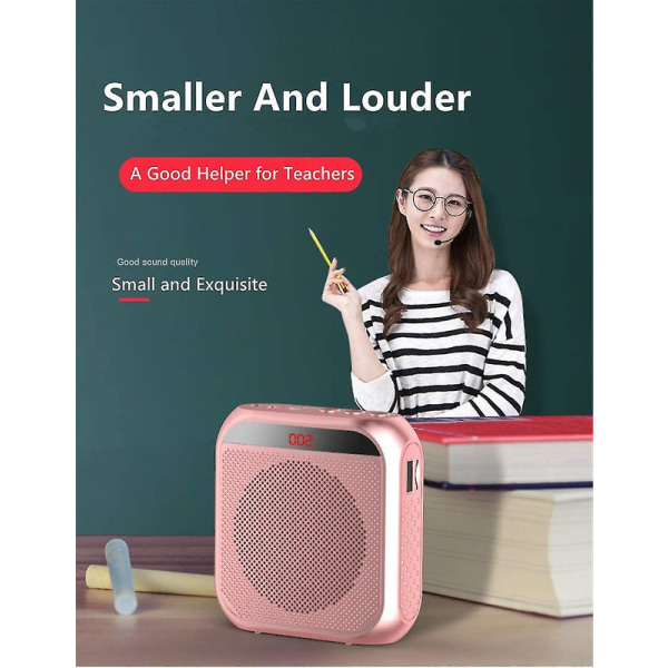 Portable Voice Amplifier With Wired Microphone, Rechargeable Speaker, Loudspeaker (rose Gold) [DB]